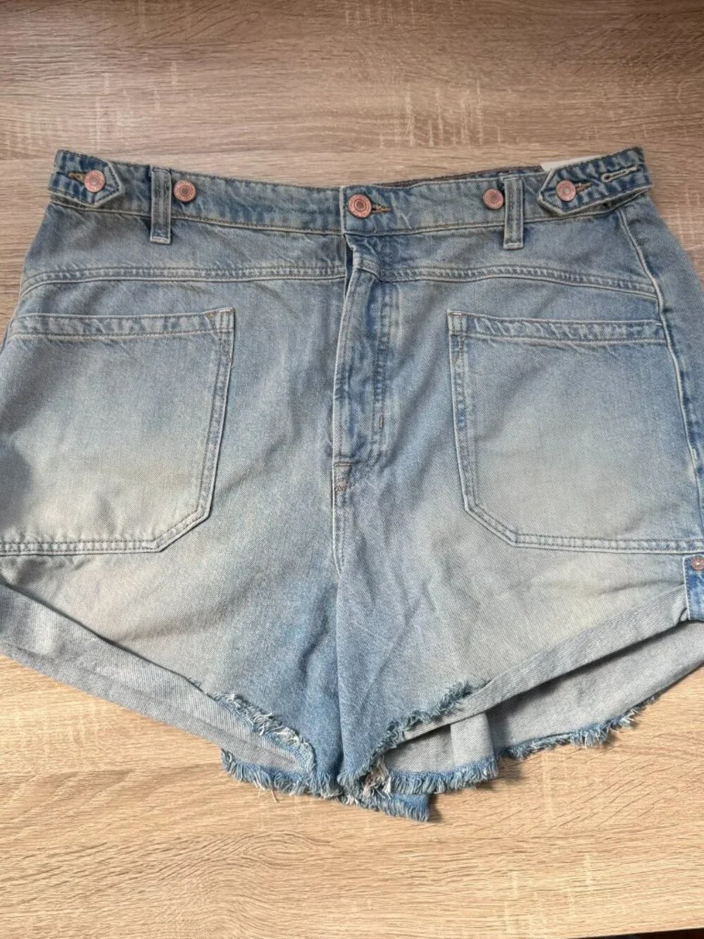 NWT Free People We The Free Palmer Cuffed Long Jean Shorts 32